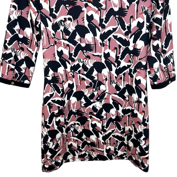Ted Baker, Womens Shift Dress, Colour By Numbers, Crane Print - Pink Size 4 US/1 - Picture 13 of 17